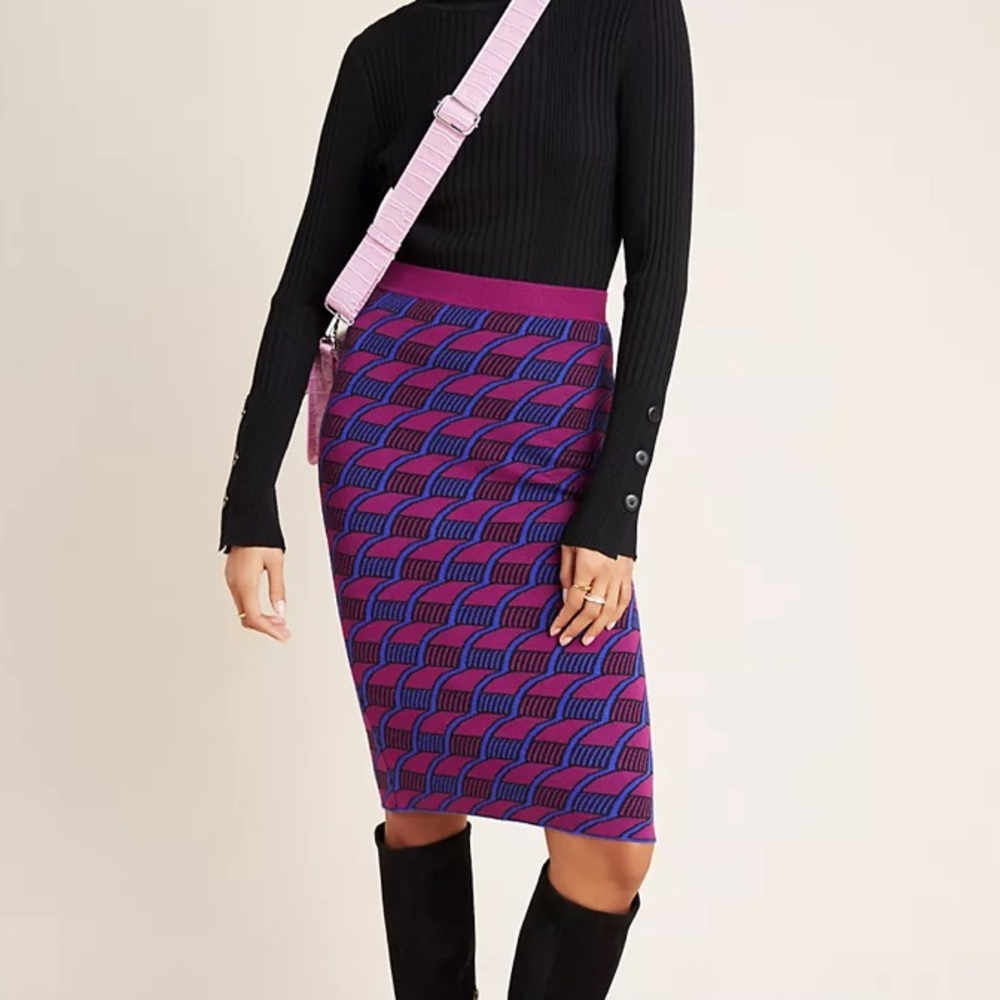 NWT ANTHROPOLOGIE Maeve Nancy Sweater Pencil Skirt MEDIUM